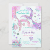 Meerjungfrau 2. Geburtstagseinladung Einladung (Vorderseite)