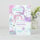 Meerjungfrau 2. Geburtstagseinladung Einladung (Stehend Vorderseite)