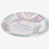 Meerjungfrau 3. Geburtstag Pappteller (Schrägansicht)