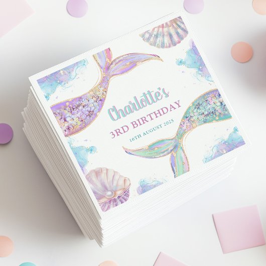 Meerjungfrau 3. Geburtstag Serviette