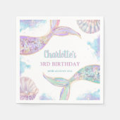 Meerjungfrau 3. Geburtstag Serviette (Vorderseite)