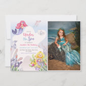 Meerjungfrau 3. Geburtstagspartei Foto Einladung (Vorderseite)