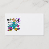 Meerjungfrau 4. Geburtstag Tshirts und Geschenke Visitenkarte (Rückseite)