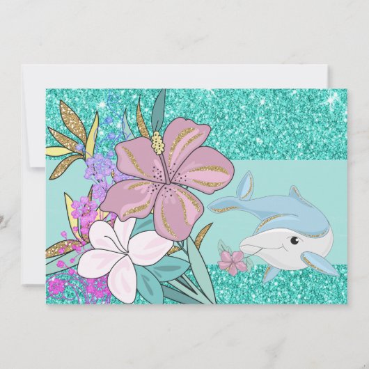 Meerjungfrau 4. Geburtstagsausschreibung Einladung (Rückseite)