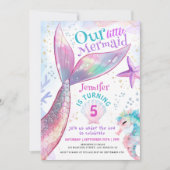 Meerjungfrau 5. Geburtstag unter der kleinen Meerj Einladung (Vorderseite)