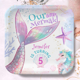 Meerjungfrau 5. Geburtstag unter der Meeresrausche Pappteller