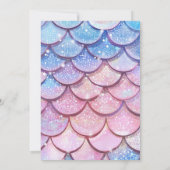 Meerjungfrau 6. Geburtstag unter Meeresrosa Lila Einladung (Rückseite)