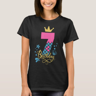 Meerjungfrau 7. Geburtstag B Tag Mädchen 7 Jahre a T-Shirt