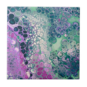 Meerjungfrau Acrylpour, Cool farbig Abstrakt Fliese