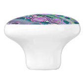 Meerjungfrau Acrylpour, Cool farbig Abstrakt Keramikknauf (Seitenansicht)