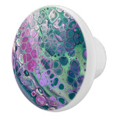 Meerjungfrau Acrylpour, Cool farbig Abstrakt Keramikknauf (Rechts)