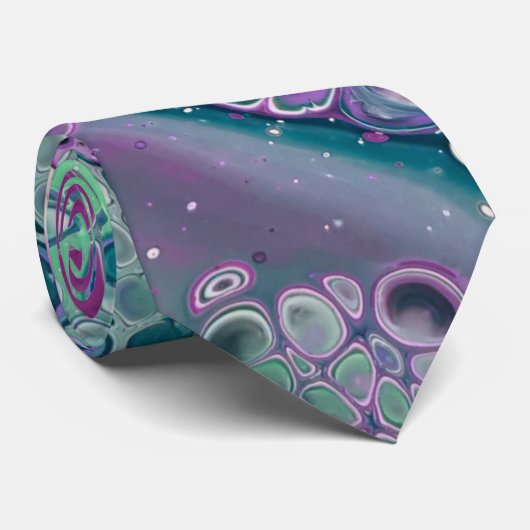 Meerjungfrau Acrylpour, Cool farbig Abstrakt Krawatte (Gerollt)