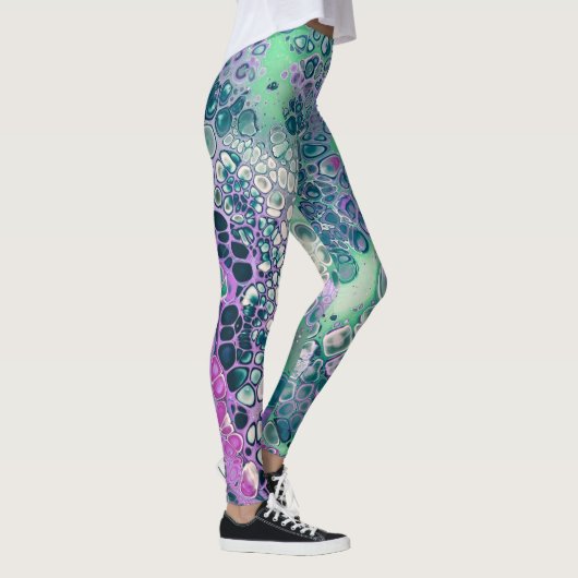 Meerjungfrau Acrylpour, Cool farbig Abstrakt Leggings (Rechts)