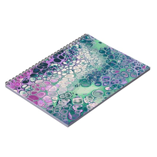 Meerjungfrau Acrylpour, Cool farbig Abstrakt Notizblock (Linke Seite)