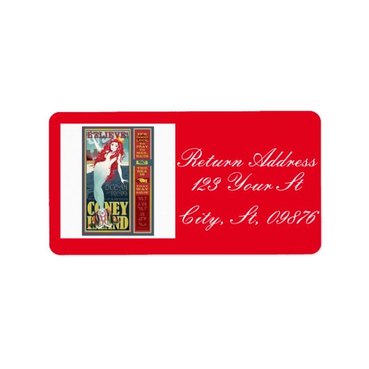 Meerjungfrau Adressaufkleber (Vorne)