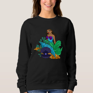 Meerjungfrau Afroamerikanerin Mit Zöpfen Süßes Ges Sweatshirt