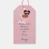 Meerjungfrau Afroamerikanisches Baby Pink Muschel Geschenkanhänger (Rückseite)