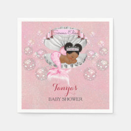 Meerjungfrau Afroamerikanisches Baby Pink Muschel  Serviette