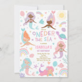 Meerjungfrau am 1. Geburtstag Einladung (Vorderseite)