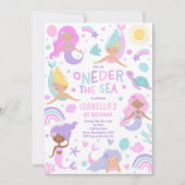 Meerjungfrau am 1. Geburtstag Einladung (Vorderseite)