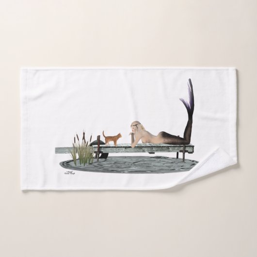 Meerjungfrau am Bootsanleger Handtuch (Handtuch)