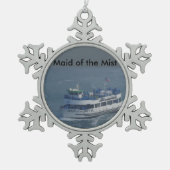 Meerjungfrau am Fluss Niagara Schneeflocken Zinn-Ornament (Vorderseite)