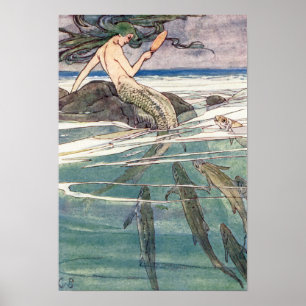 Meerjungfrau am Marooners' Rock von Alice B. Woodw Poster