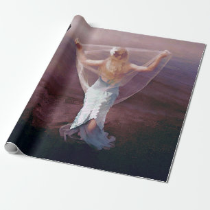 Meerjungfrau am Meer Lila Nautisch Retro Geschenkpapier
