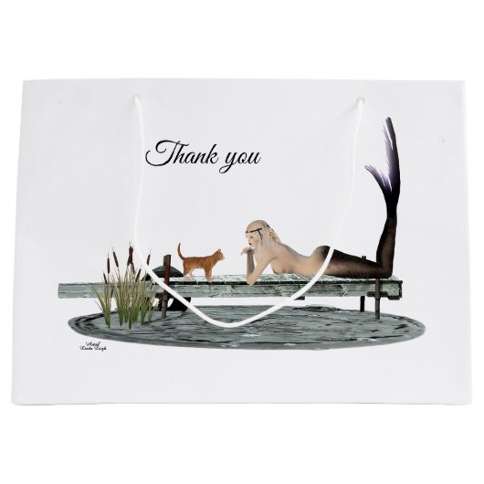 Meerjungfrau am Strand Dock Geschenktasche Große Geschenktüte (Vorderseite)