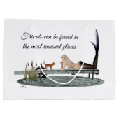 Meerjungfrau am Strand Dock Geschenktasche Große Geschenktüte (Rückseite)