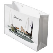 Meerjungfrau am Strand Dock Geschenktasche Große Geschenktüte (Vorderseite Schrägansicht)