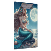 Meerjungfrau am Strand in der Nacht Klemmbrett (Rechts)