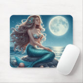 Meerjungfrau am Strand in der Nacht Mousepad (Mit Mouse)