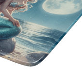 Meerjungfrau am Strand in der Nacht Schneidebrett (Ecke)