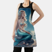 Meerjungfrau am Strand in der Nacht Schürze (InSitu)