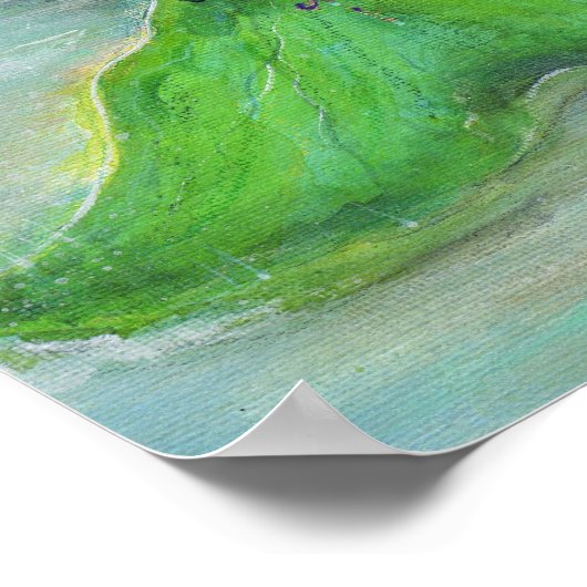 Meerjungfrau am Strand mit Leuchtturm Poster (Ecke)