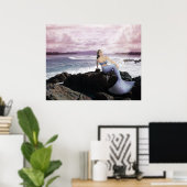 Meerjungfrau am Ufer Poster (Heimbüro)