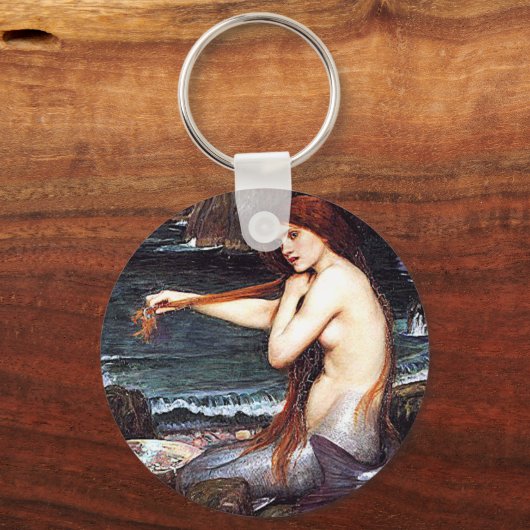 Meerjungfrau am Ufer Schlüsselanhänger (Vorderseite)