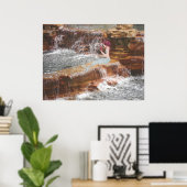 Meerjungfrau am Wasserfall Poster (Heimbüro)