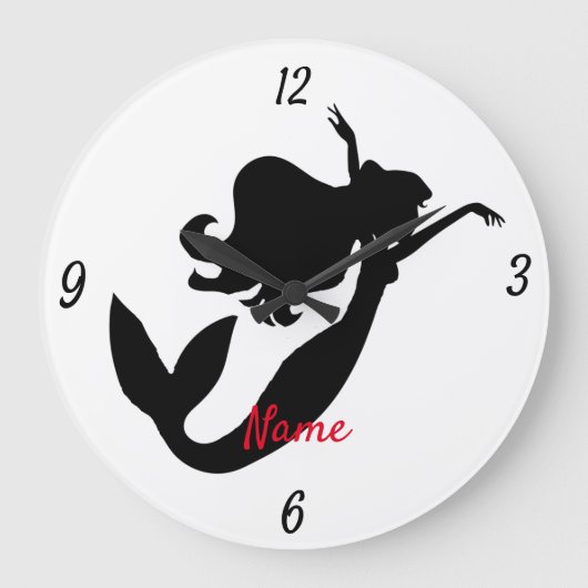 Meerjungfrau an Bord Silhouette Thunder_Cove Große Wanduhr (Vorderseite)