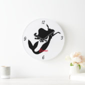 Meerjungfrau an Bord Silhouette Thunder_Cove Große Wanduhr (Zuhause)