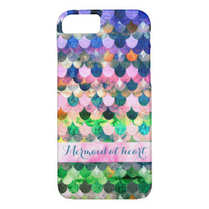 Meerjungfrau an Herz-Buntem Mermaidscales Muster Case-Mate iPhone Hülle