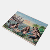 Meerjungfrau Antike Magie Schöner Ozean Fußmatte (Schrägansicht)