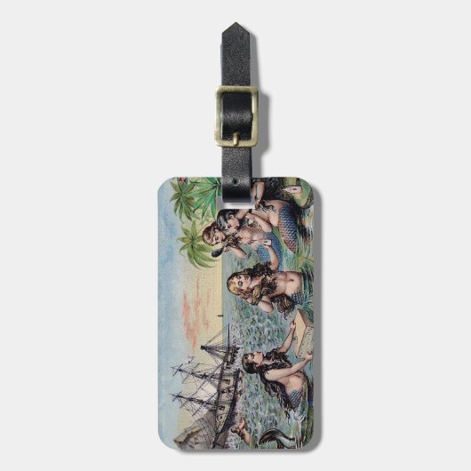Meerjungfrau Antike Magie Schöner Ozean Gepäckanhänger (Vorderseite vertikal)