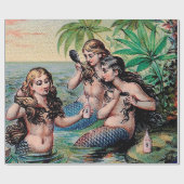 Meerjungfrau Antike Magie Schöner Ozean Geschenkpapier (Flach)