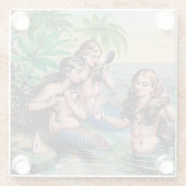 Meerjungfrau Antike Magie Schöner Ozean Glasuntersetzer (Rückseite)