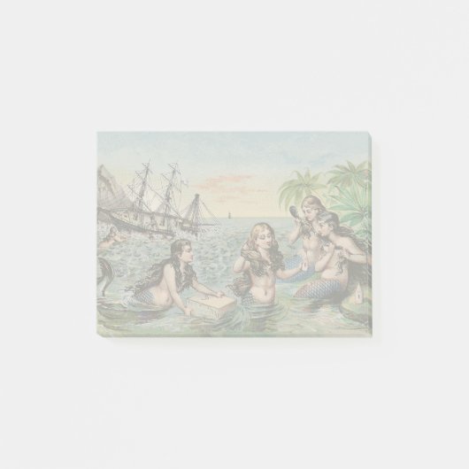 Meerjungfrau Antike Magie Schöner Ozean Post-it Klebezettel (Vorderseite)