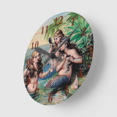 Meerjungfrau Antike Magie Schöner Ozean Runde Wanduhr (Winkel)