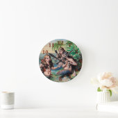 Meerjungfrau Antike Magie Schöner Ozean Runde Wanduhr (Zuhause)