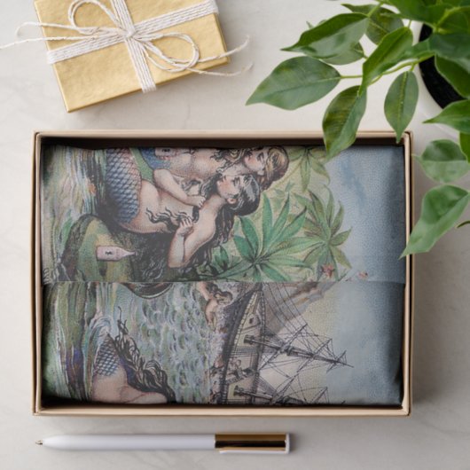 Meerjungfrau Antike Magie Schöner Ozean Seidenpapier (Geschenk)